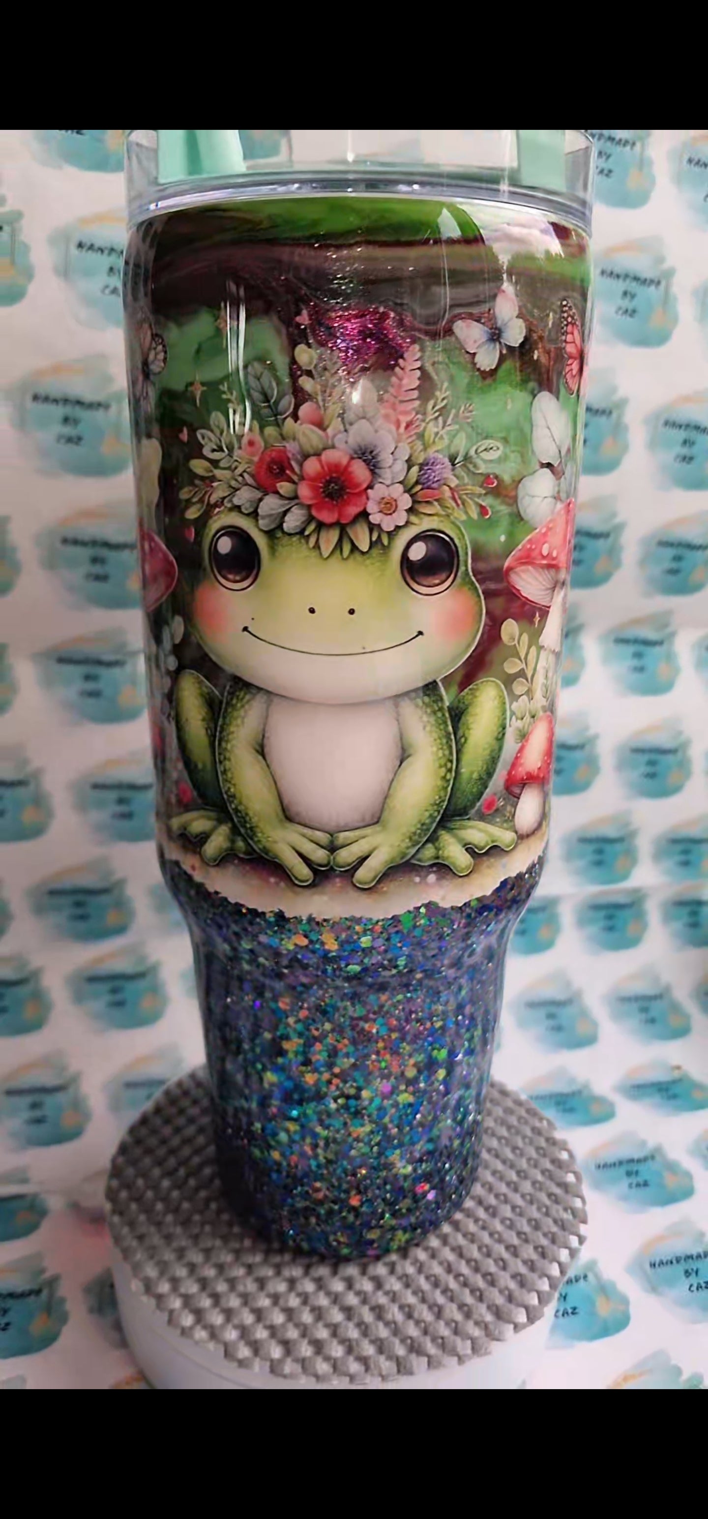 Frog Full wrap and glitter 40oz Tumbler
