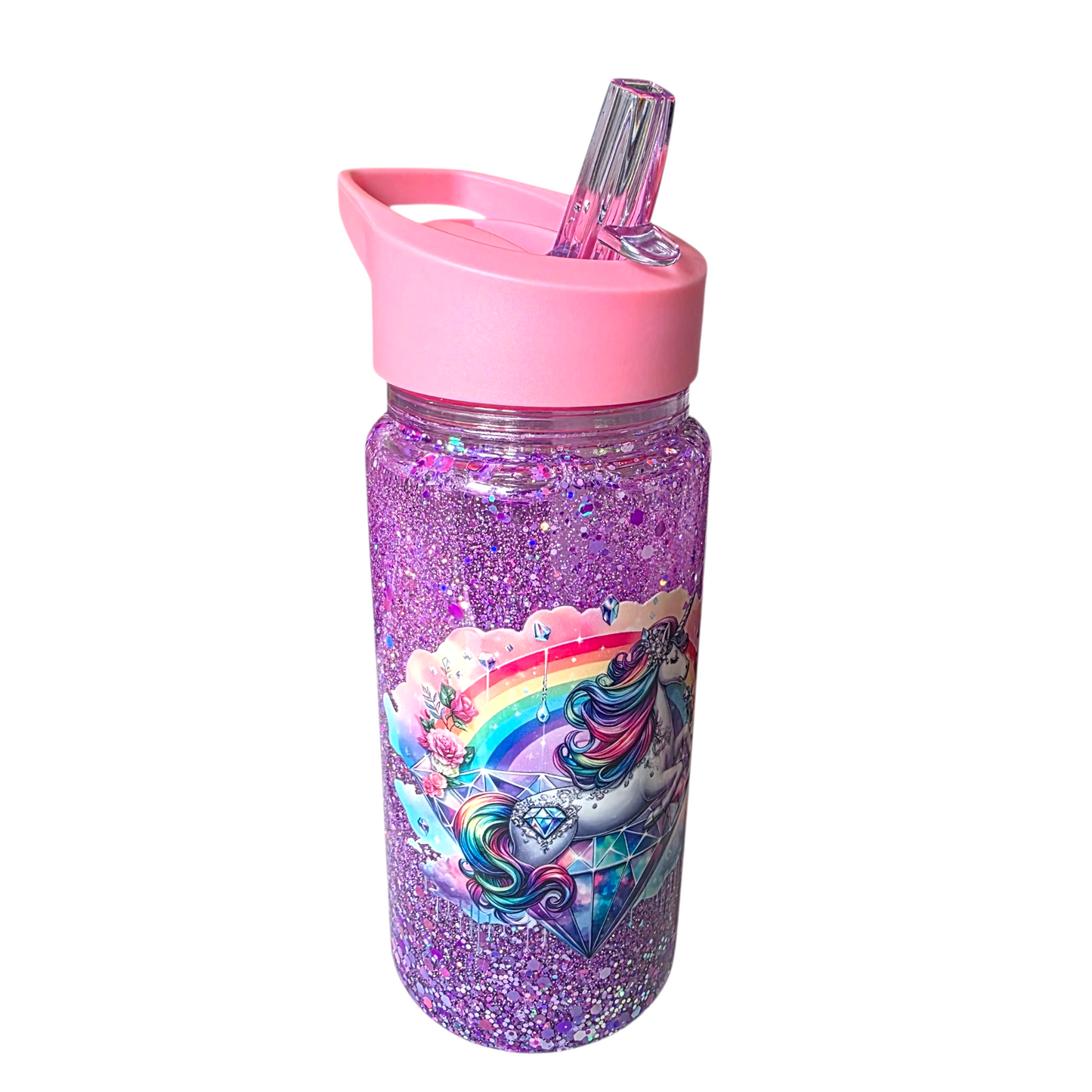 Unicorn Snowglobe - 16oz Acrylic Bottle - READY TO SHIP