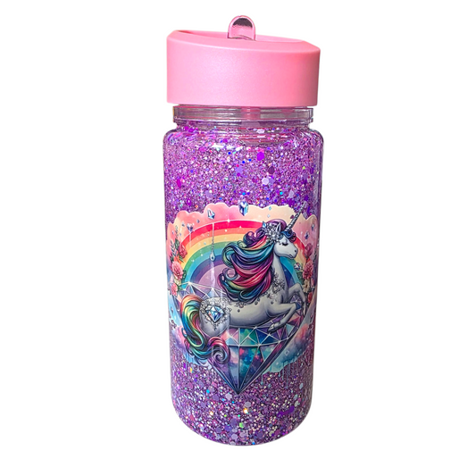 Unicorn Snowglobe - 16oz Acrylic Bottle  - READY TO SHIP
